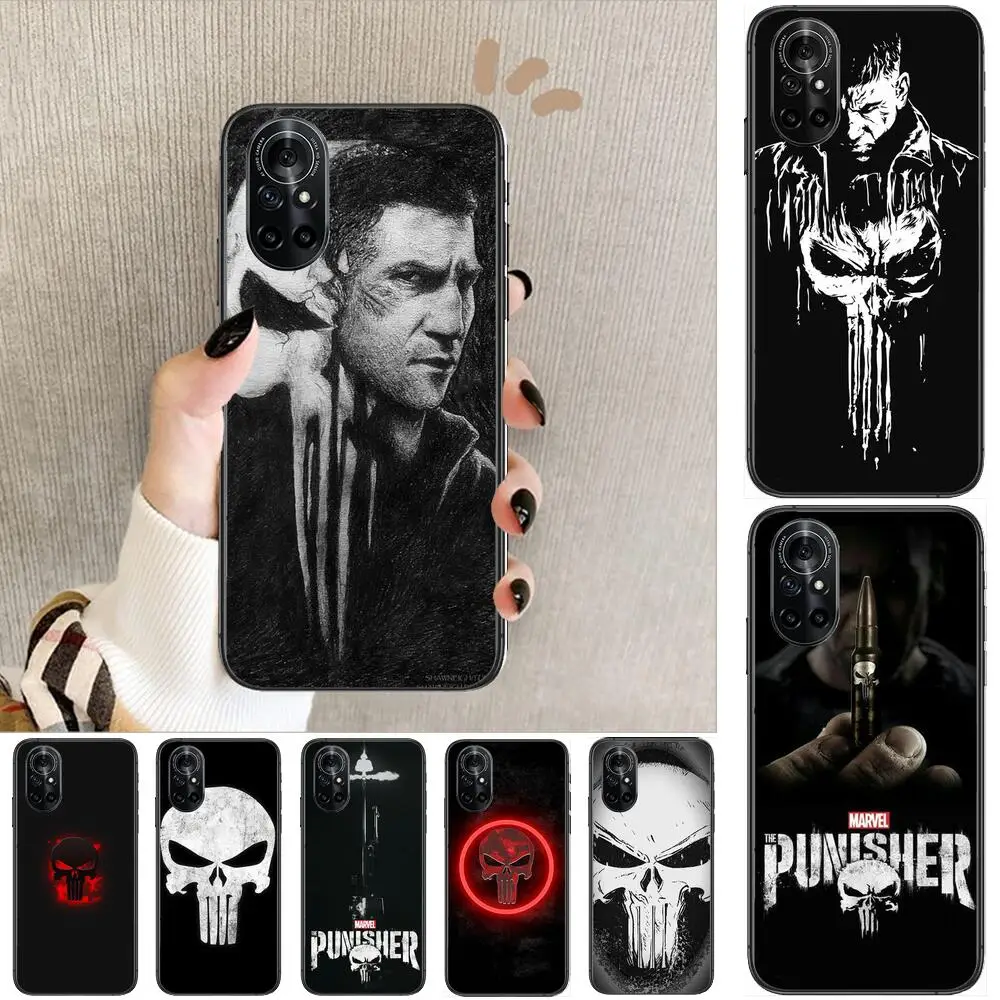 

Punisher Marvel Clear Phone Case For Huawei Honor 20 10 9 8A 7 5T X Pro Lite 5G Black Etui Coque Hoesjes Comic Fash design