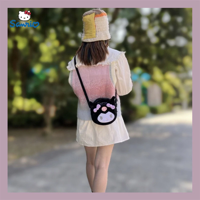 

Kawayi Cinnamoroll Plush Messenger Bag Lolita One Shoulder Mini Cell Phone Bag Change Bag Jk Girl Heart Leisure Cute Kids Gift