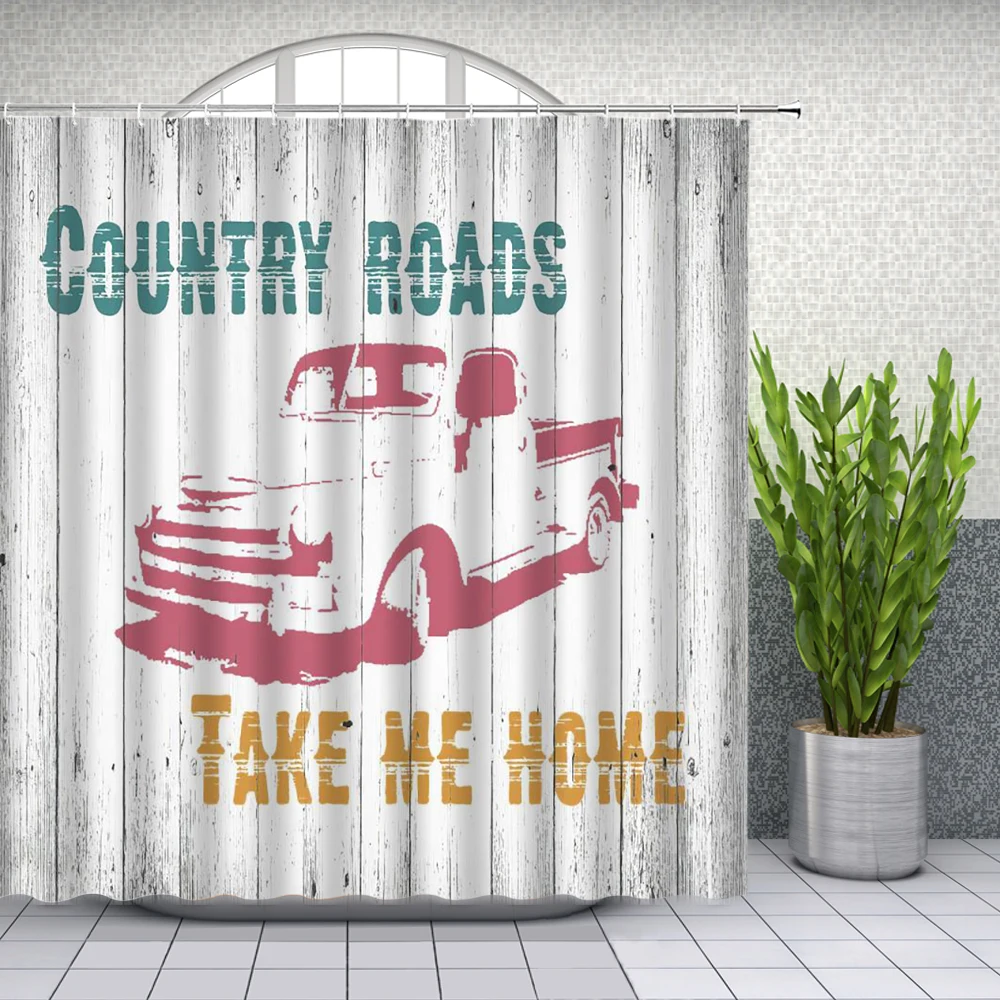 Ретро-занавеска для душа старая ностальгическая машина с классической