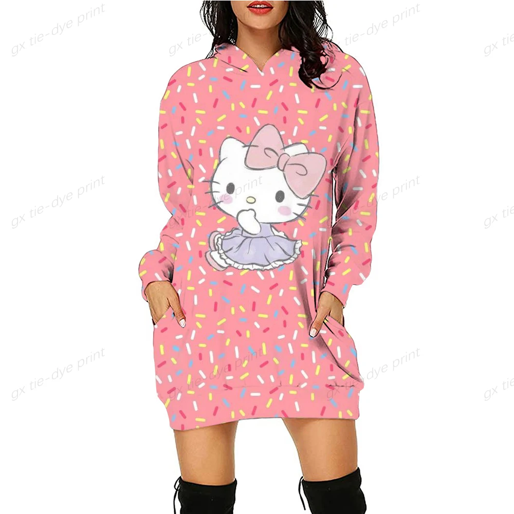 

Japan Anime Hello Kitty Printed Hoodie Pullover Sweatshirt Women Long Sleeve Plus Size Casual O-neck Hoody Clothes Dropshipping