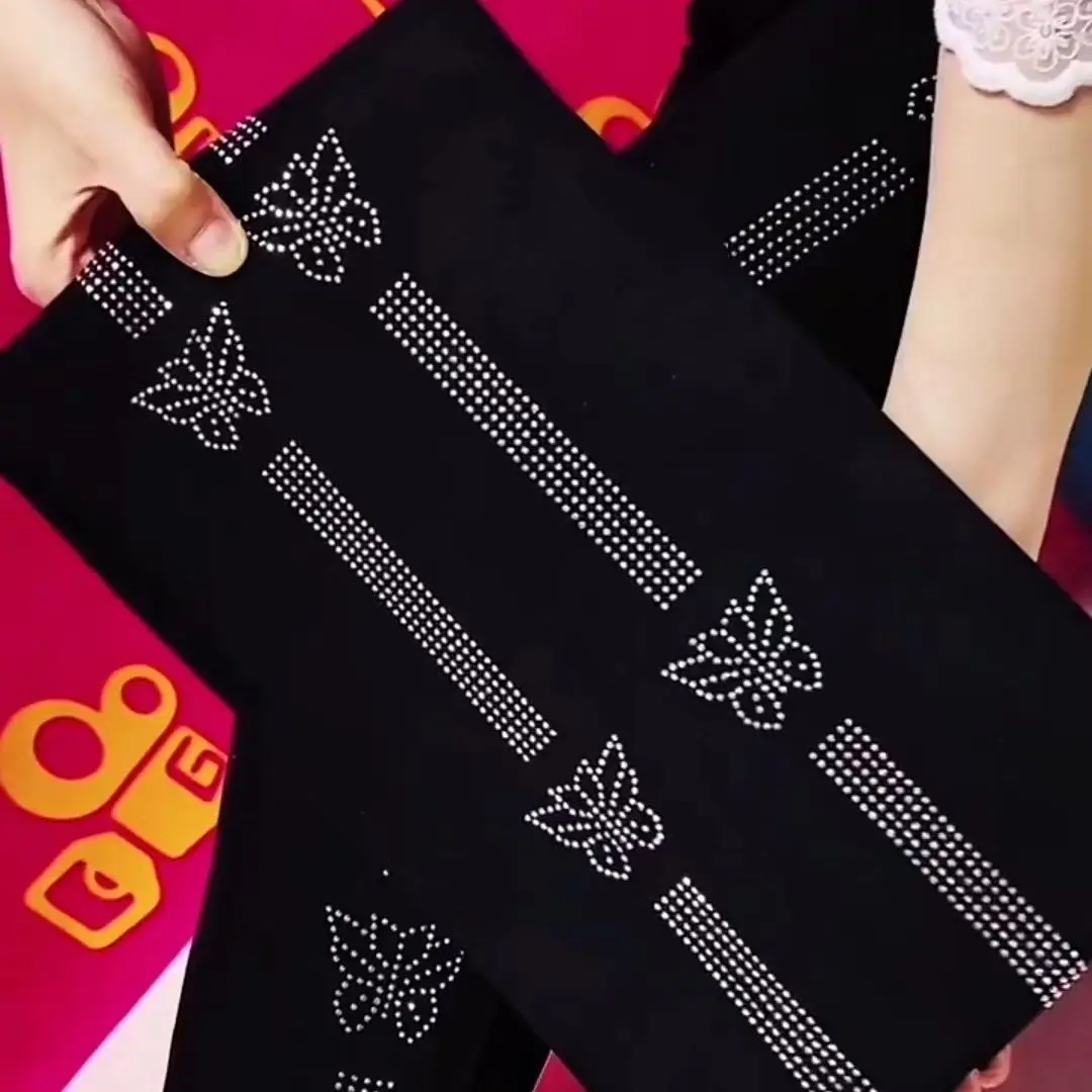 Женские леггинсы с блестками черные и Серебристые брюки-карандаш высокой талией