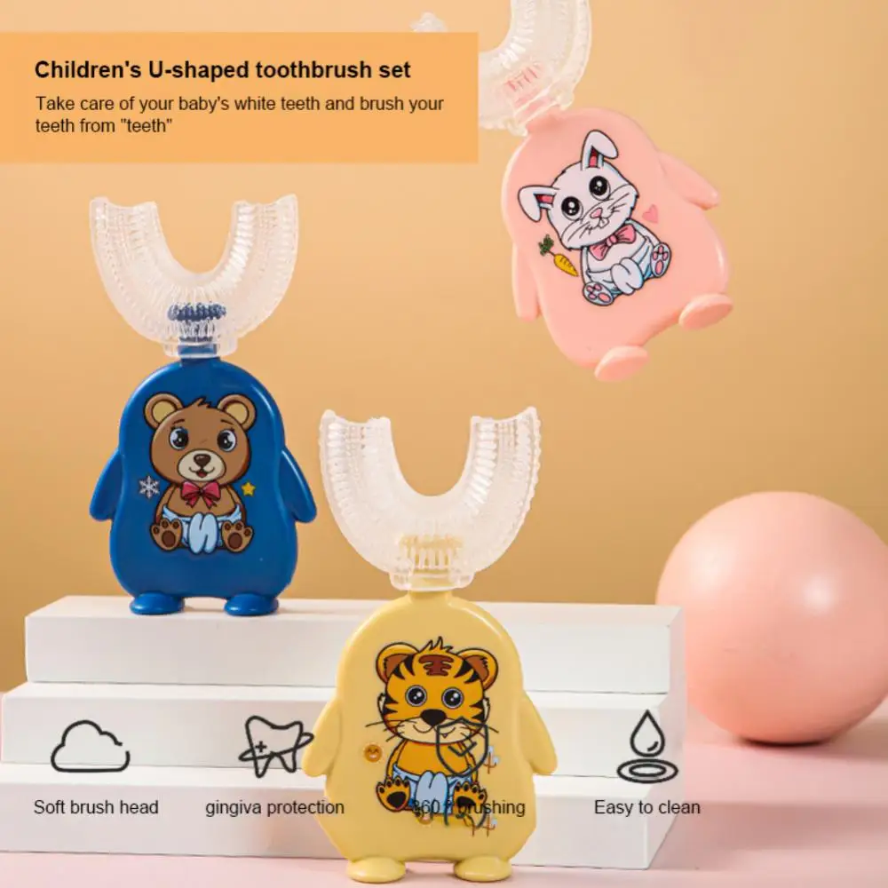 

Baby Toothbrushes Silicone U-shaped 360 Degree Manual Children Toothbrushes 2-12 Years Old Kids Cleaning Tooth Oral Care Tools
