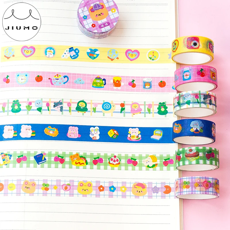 

JIUMO 10 Designs Bear Rabbit Matsushima Sauce Series Washi Tape Decorative Tape DIY Scrapbook Sticker Material
