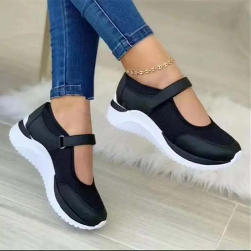 Woman Sneakers New Fashion Casual Shoes Mesh Breathable Designer Velcro Outdoor Walking Zapatos De Mujer