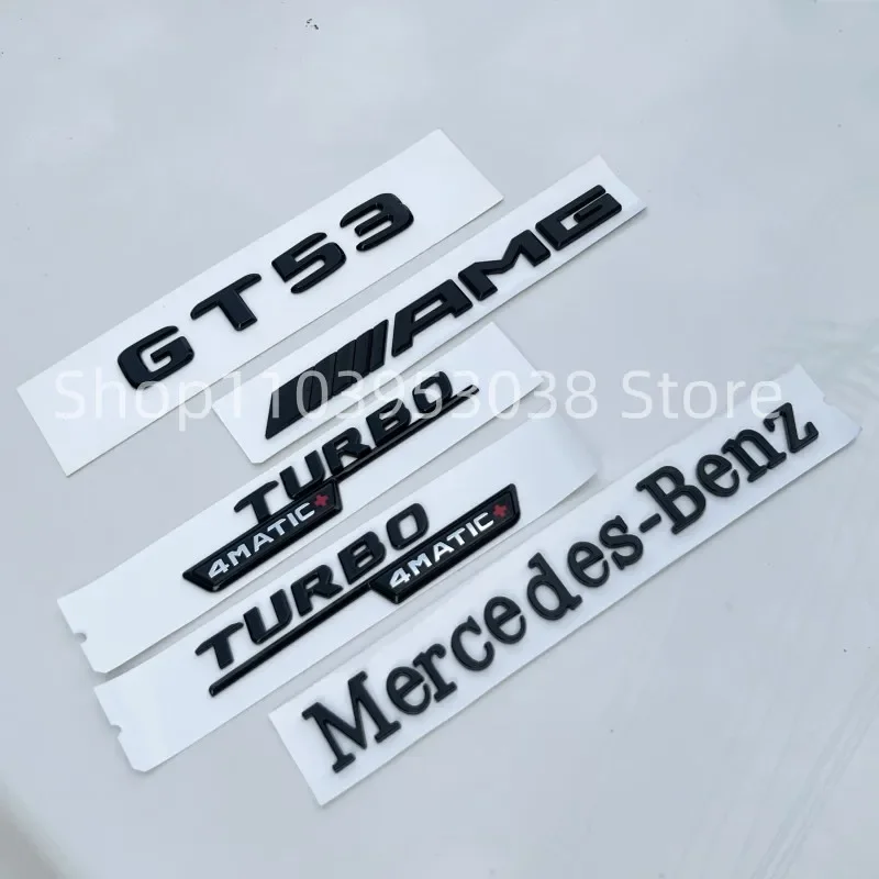 3D ABS глянцевый черный логотип GT53 эмблема буквы Turbo 4MATIC значок на крыло AMG наклейка