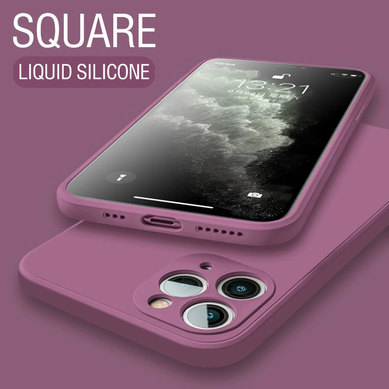 

Original Silicone Case For iPhone 11 12 13 14 Pro Max SE 2020 Liquid Case For iPhone 13 Pro X XR XS 7 8 Plus Full cover