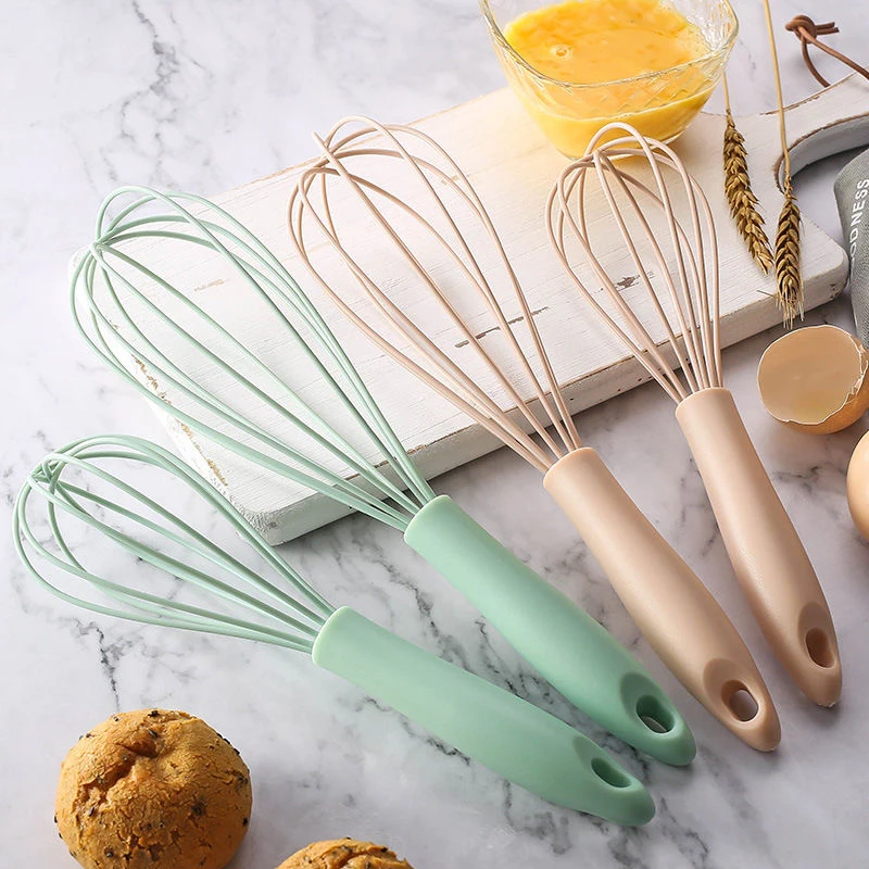 

1 Pcs 8 10 12 Inch Manual Egg Beater Silicone Handle Whisk Milk Kitchen Tool Non-slip Egg Cream Easy Clean Mixing Cooking Baking