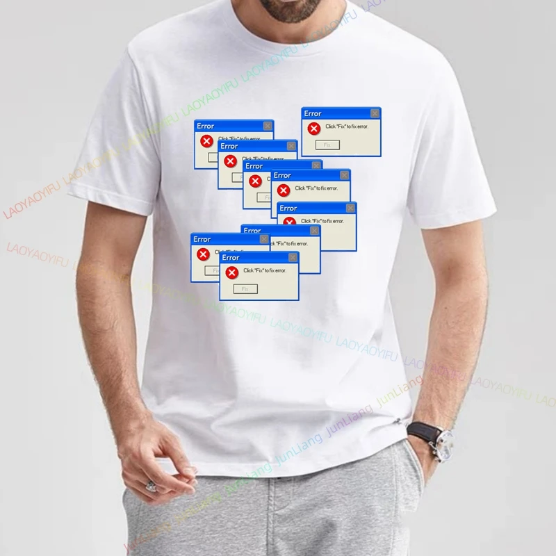 Уличная одежда с изображением ошибок Windows Xp мужская мужские рубашки забавные