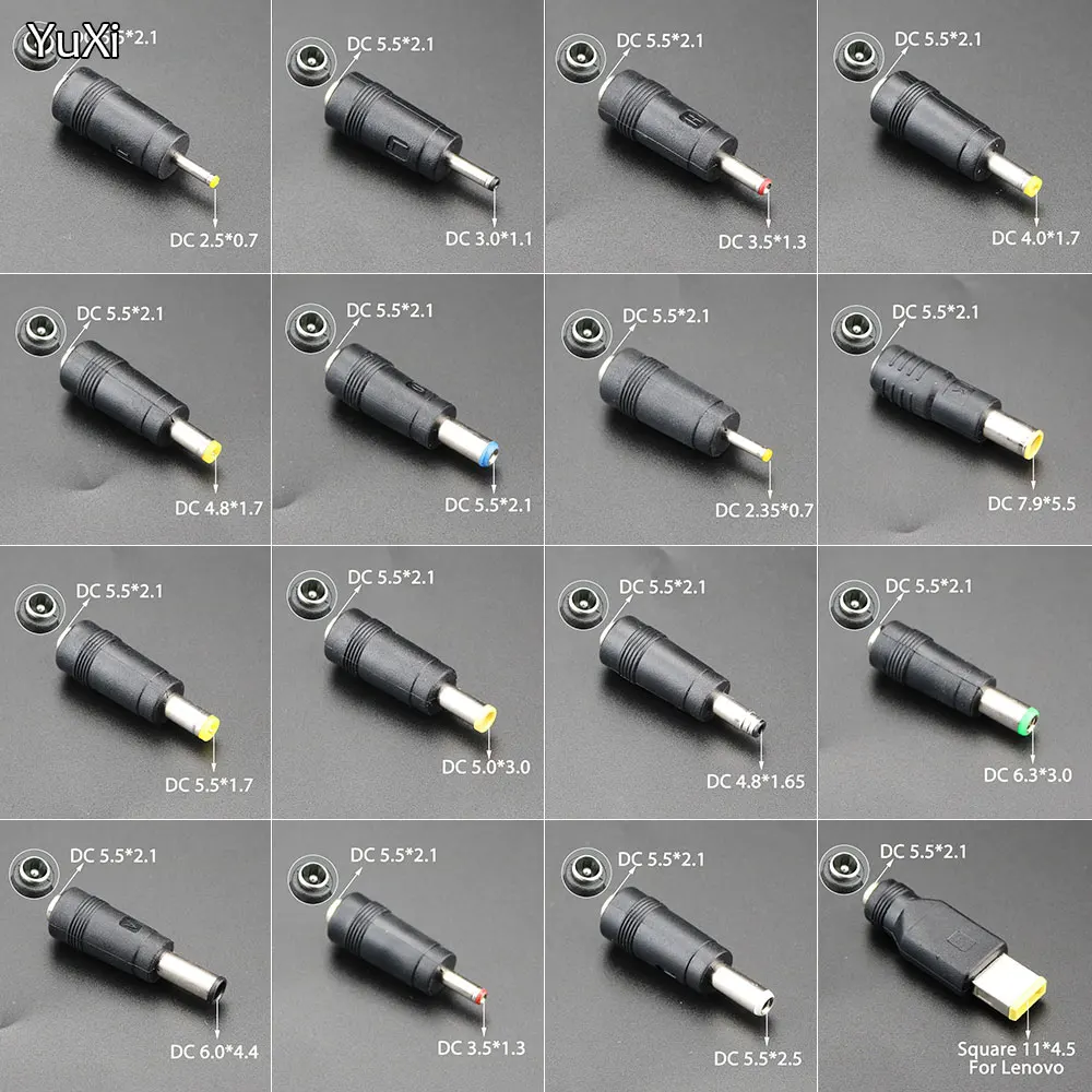 DC5.5X 2.1 MM Female Jack Plug Adapter Connectors to DC 7.9 5.5 4.8 4.0 3.5 3.0 mm 2.5 2.1 1.7 1.35 0.7 mm Male Power Adaptor