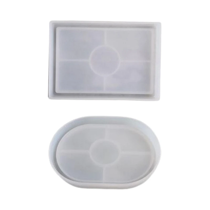 

E0BF Silicone Tray Mold with Edges for Epoxy Casting DIY Jewelry Holder Home Decor