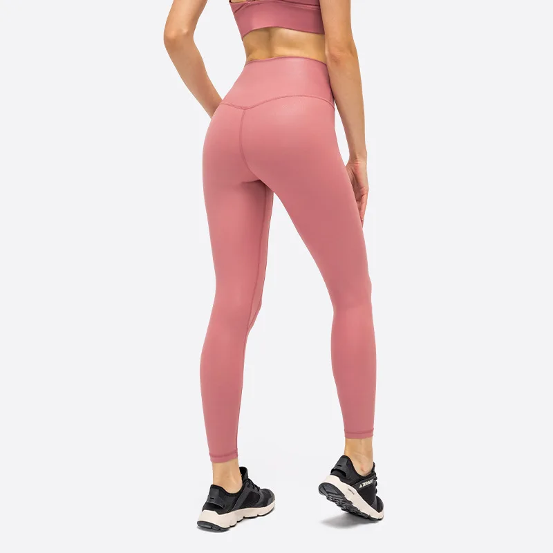 

Sexy Yoga Leggings Gym Fashion Sports Pants Soft Breathable Healthy Women Pants Nude Seamless Print Leather High Waist Hip Lift