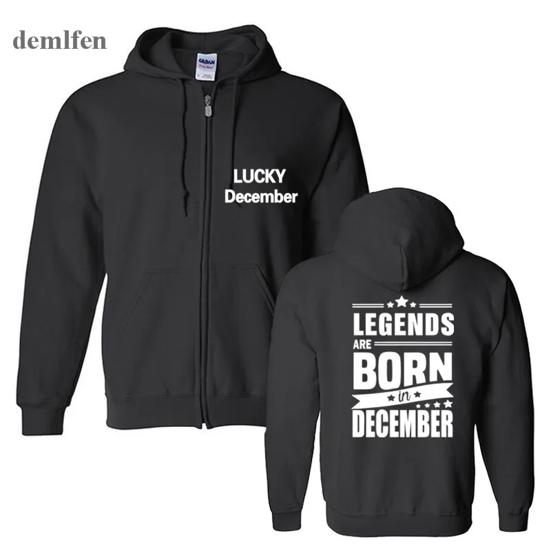 

Men Print zipper Hoodie Legends Are Born In December Hoodies Funny Birthday Gift Dad Son Brother Husband Coat Jacket Sweatshirt