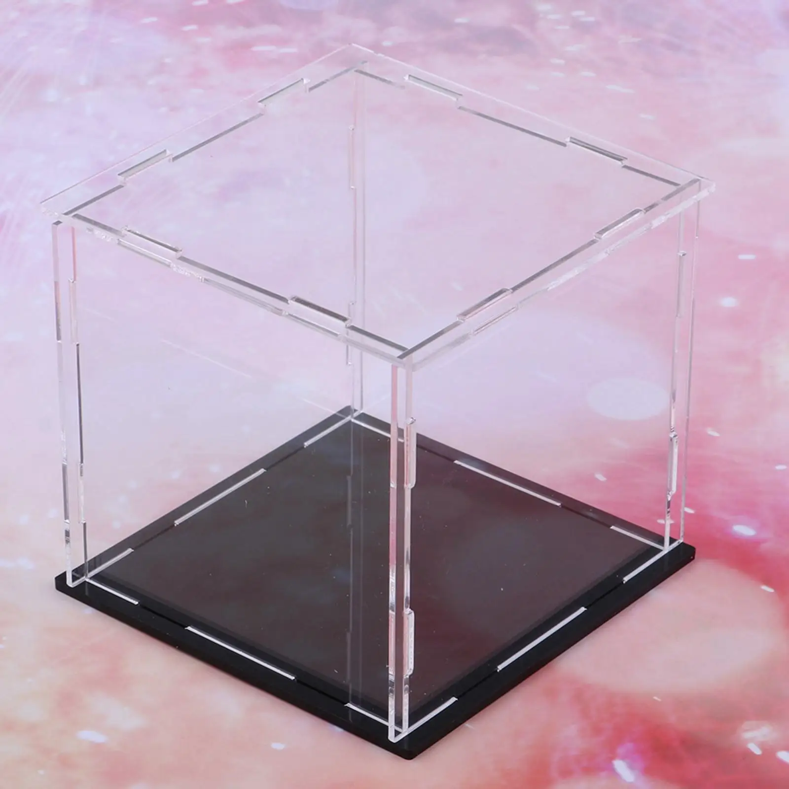 

Transparent Acrylic Display Case Protection Showcase with Black Base for Toy