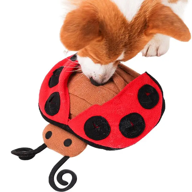 

Pet Sniffing Toy Seven-star Ladybird Shape Funny Chewing Toys For Dogs Interactive Puppy Snuffle Toy Clean Teeth Washable