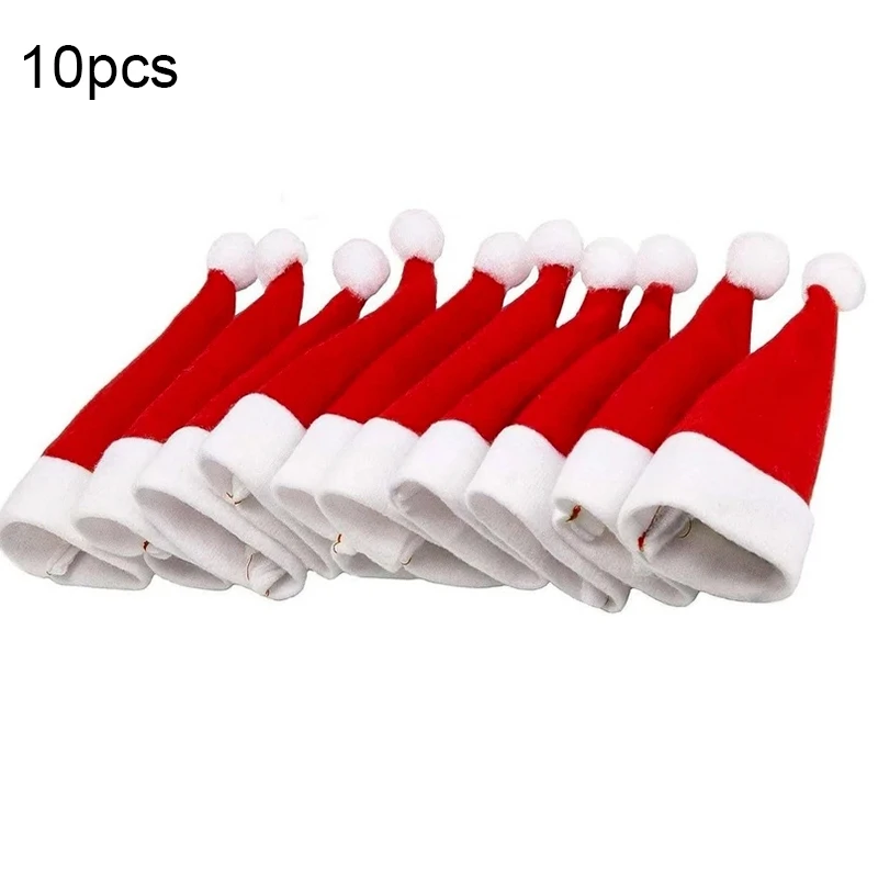 

20/10 шт. красная рождественская шапка, вилка, держатель для ножа, сумка, колпачок Санта-Клауса, посуда, крышка столовых приборов для рождественского дома, декор для бутылки вина, новогодний подарок