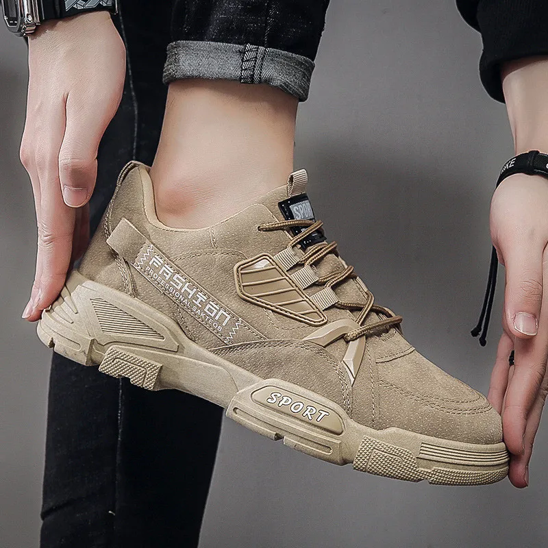 

Men suede Casual Shoes Male Lace Up Sneakers 2022 Autumn Walk Mountaineering Shoe 39-44