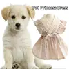 Summer Lace Dog Princess Dress Cotton Linen Breathable Pet Skirt Thin Soft Puppy Dresses Cute Bow Cat Skirts Pet Clothing 2