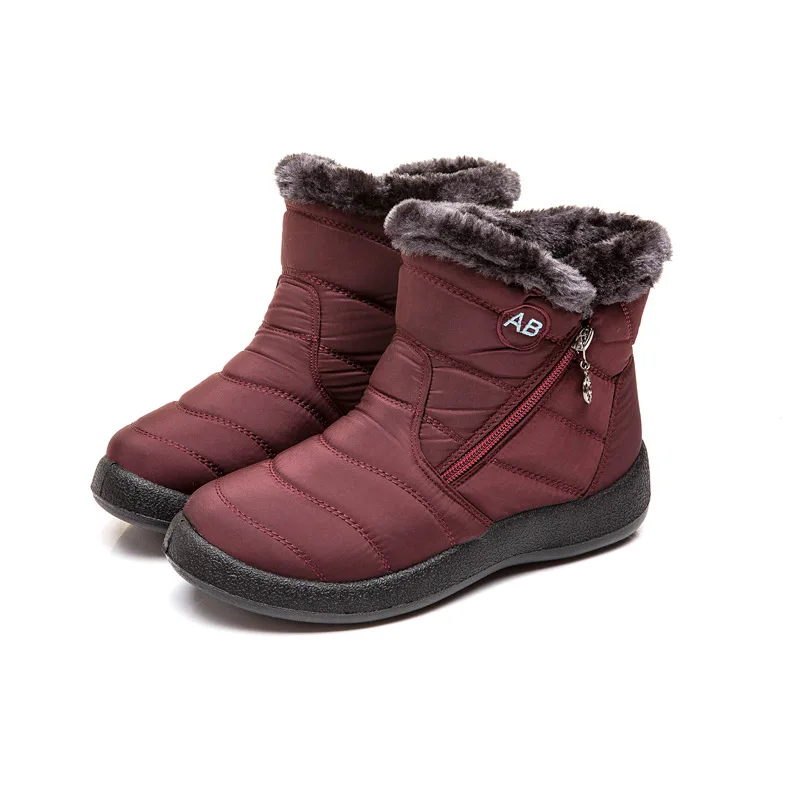 Women Snow Boots 2022 Fashion Winter Boots Warm Short Fur Plush Ankle Botas Plus Size Female Shoes Zipper Winter Warm Boots