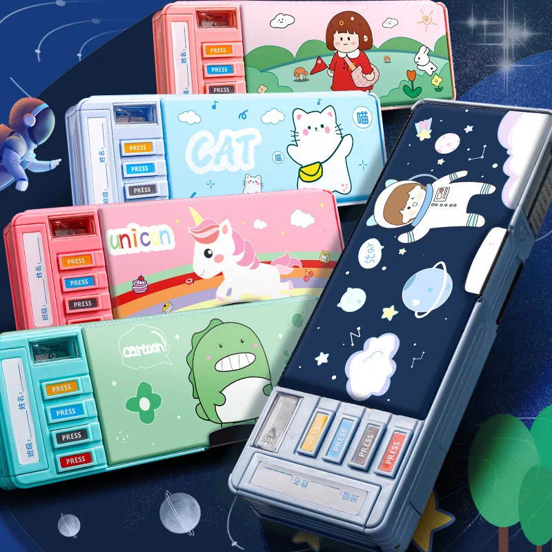 

Deformed Cute Pencil Case School Stationery Storage Box Cartoon Pen Case Plastic Pen Bag Student Pencil Box Kids School Supplies