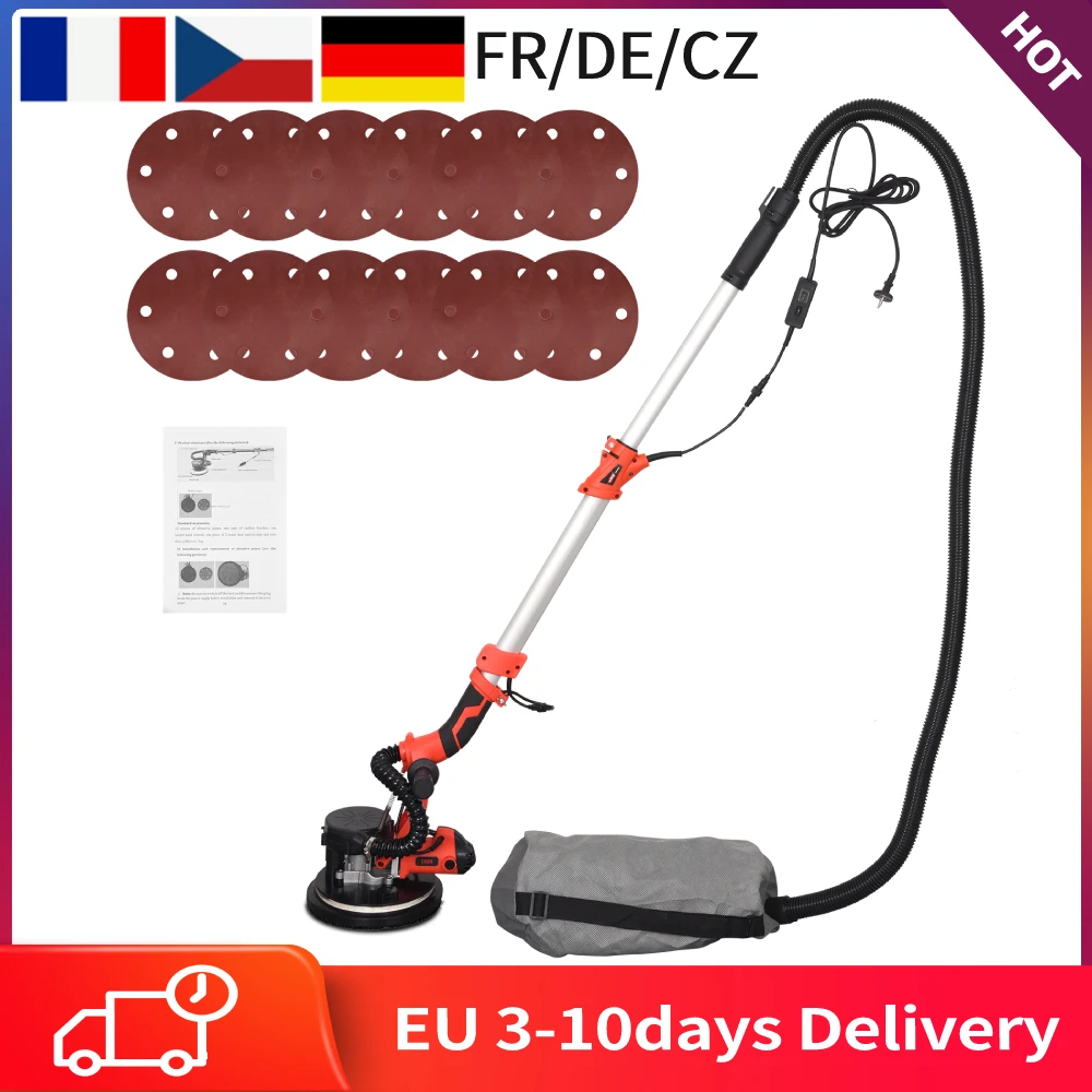 

Foldable Adjust Speed Drywall Sander 850W 110V-230V Wall Polishing Grinding Double Led Light Putty Polisher Machine