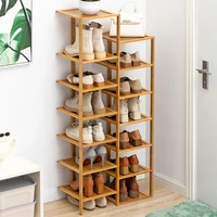 economical storage shoe bamboo material shoe cupboard dust proof design shoe rack for hallway strong load bearing boots holder