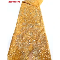new design african ankara sequin material silk textiles wedding fabric zdpt18075