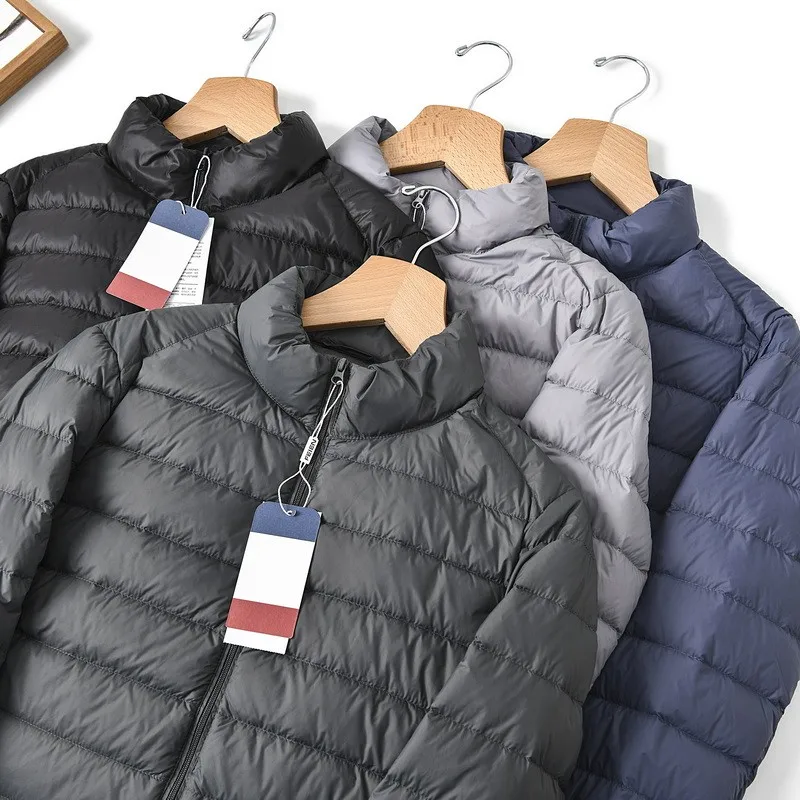 Warm light down jacket for keeping warm in the cold Men's stand collar warm padded down jacket