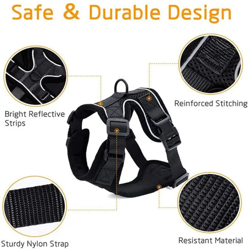 

Cat traction rope pet breathable chest strap reflective anti break off cat walking rope adjustable pet products