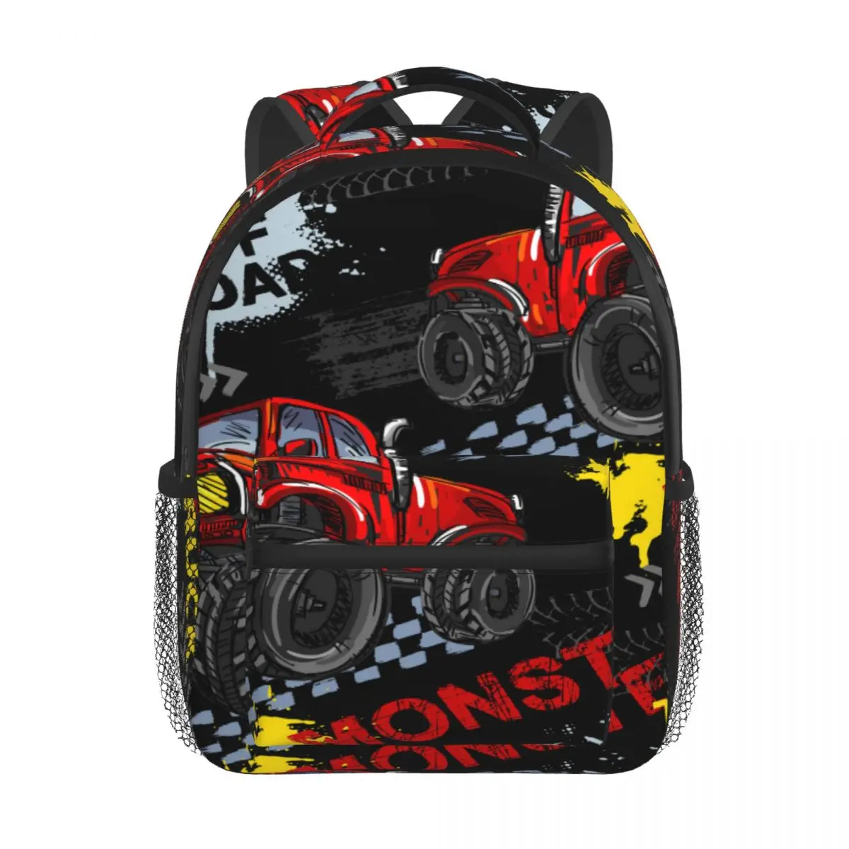 Abstract Monster Truck Car Trace Of Tire Baby Backpack Kindergarten Schoolbag Kids Children School Bag
