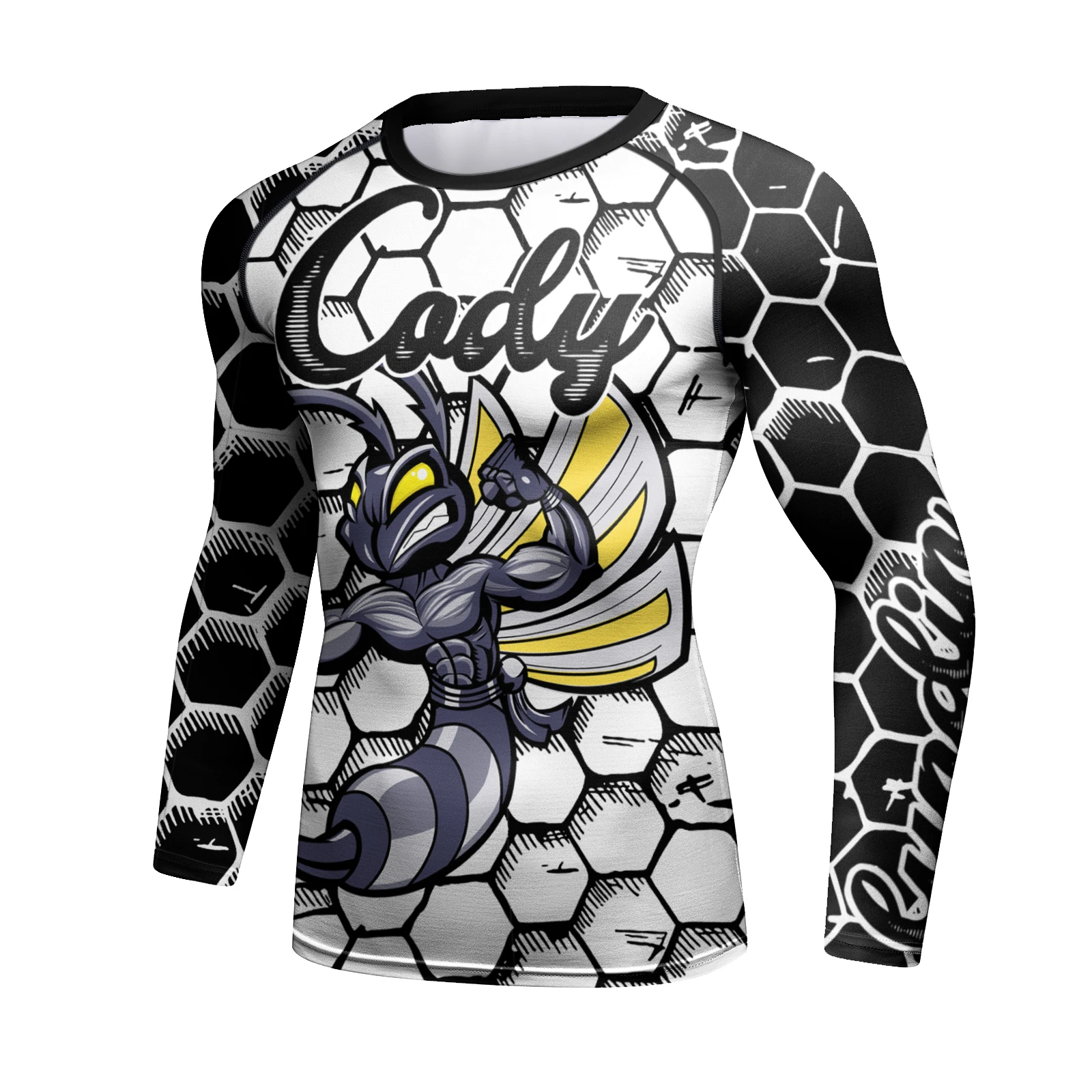 

Мужские модные дизайнерские новые спортивные компрессионные футболки с принтом Grappling Боксерские Топы гвардии Четырехсторонние тянущиеся футболки облегающая спортивная одежда