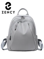zency 2022 summer womens genuine leather bag large capacity student school female travel bags a4 backpack shopper shoulder bag
