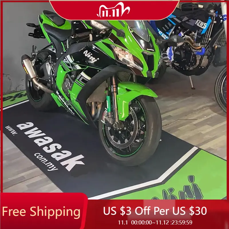 

Customized Motorcycle Parking Mat Display Racing Moto Carpets for BMW KTM Honda Kawasaki Ducati Yamaha Decoration Anti Slip Rugs