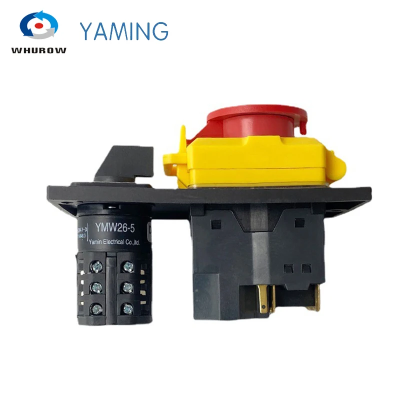 Electromagnetic Switch 400V 7 Pins Rotary Combined With Protection Cover Lock Waterproof Reset Push Button YCZ4-C |