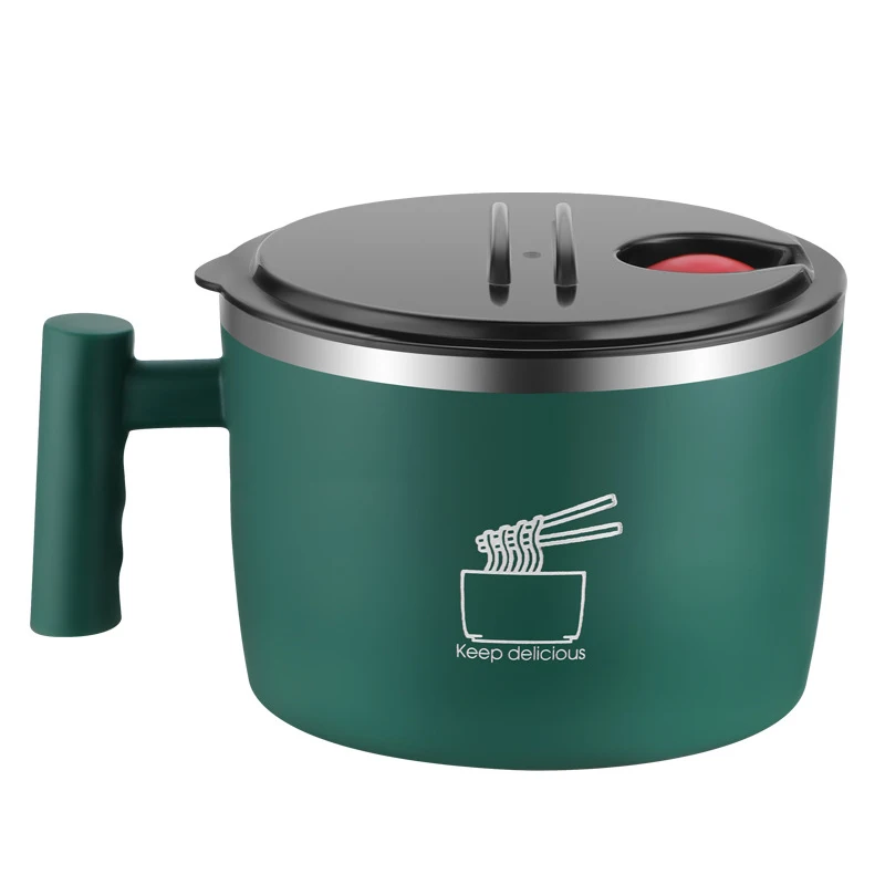 

Food Grade 304 Stainless Steel Ramen Bowls With Lid Double Layer Anti Scalding Instant Noodle Bowl Portable Insulated Bowls