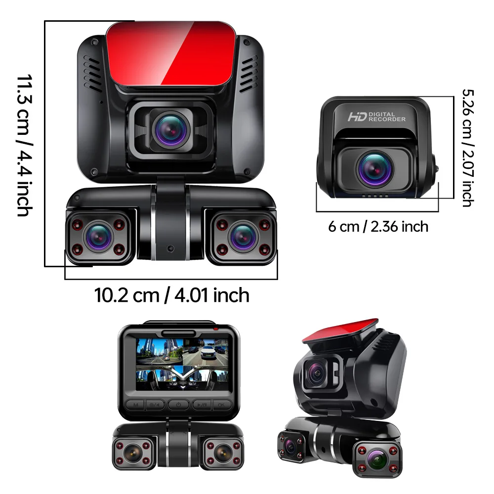TiESFONG M10 видеорегистратор для 4-объектива UHD Автомобильный и задняя камера IR &amp WDR с