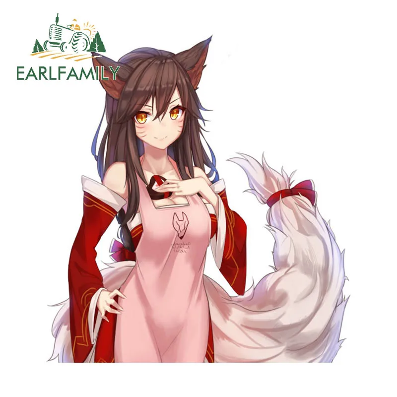 

EARLFAMILY милые Ahri автомобильные наклейки кондиционер зеркало заднего вида наклейка защита двери автомобиля индивидуальное украшение