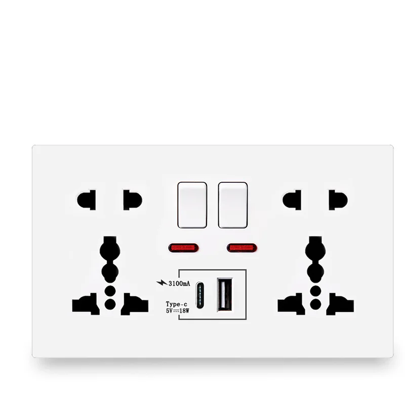 

Duplex five hole double position USB British standard universal panel PD quick charging type-c146 socket