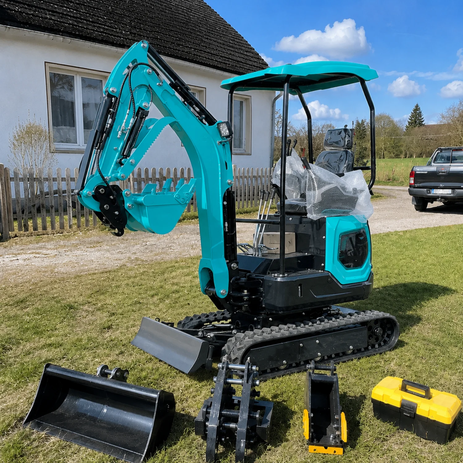 Фото Заводская поставка: мини-экскаватор с двигателем Kubota, 1,8 тонны, гидравлический гусеничный экскаватор, стандарт Евро-5 EPA, для садовых и сельскохозяйственных работ. №1