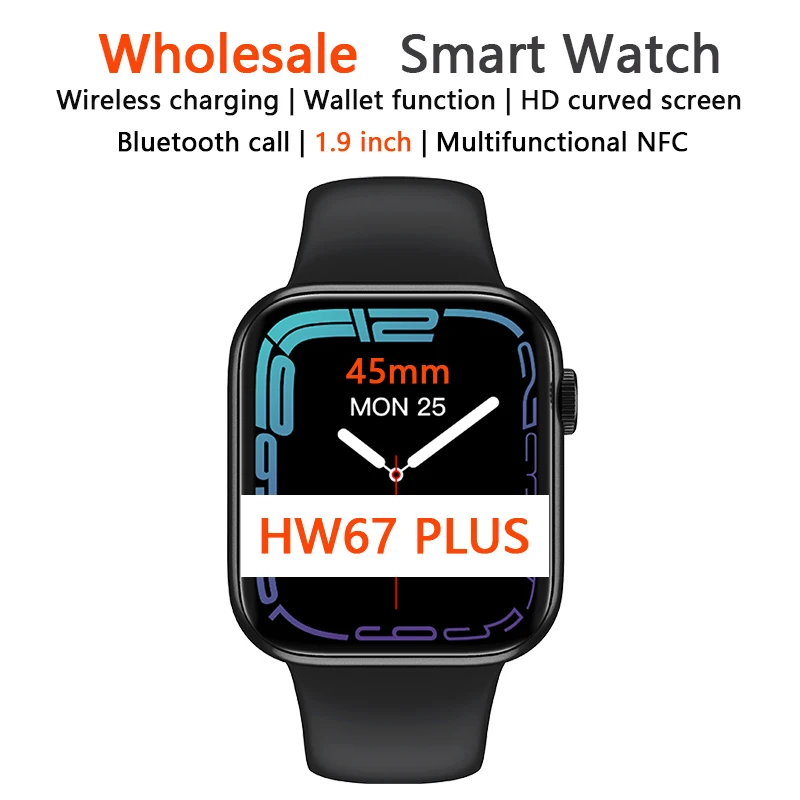 

HW67 plus Wholesale Smart Watch Heart Rate Blood pressure waterproof Women Smartwatch For Men girl fitness tracker PK W27pro iwo