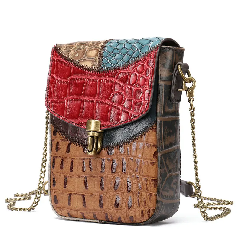 

New Women Nation Handbags Lady Head Gernuine Leather Cross Body Chain Bags For Bolsa Feminina