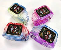 strapcase for apple watch 7 45mm 41mm all in one watch protective case for series 6 5 4 se 3 44mm 42mm 40mm 38mm glacier strap