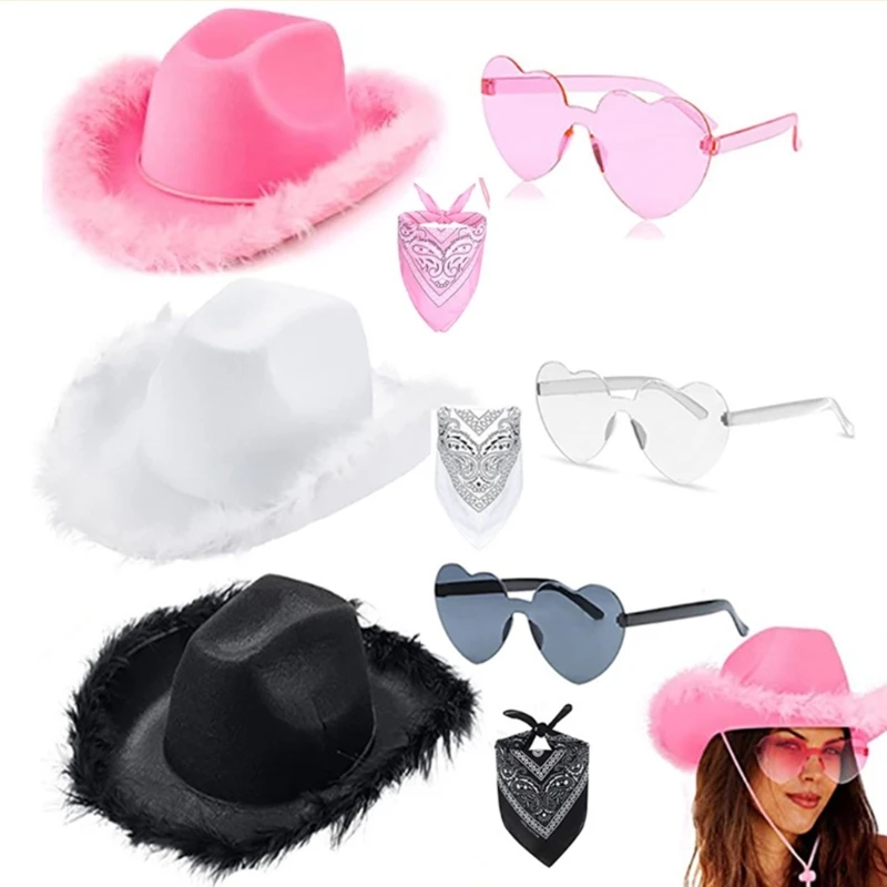 

Ковбойская шляпа 652F, очки, модель костюма Cowgirl для женщин, девичник