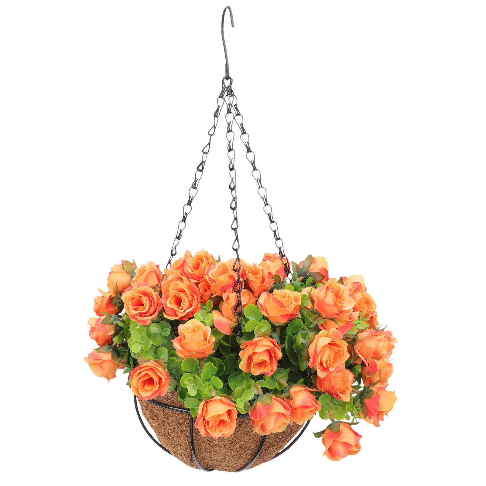 

Artificial Flowers with Hanging Basket, Rose/ Daisy Flowers in Lining Hanging Planter, Plants Hanging Flowers Basket Decor for