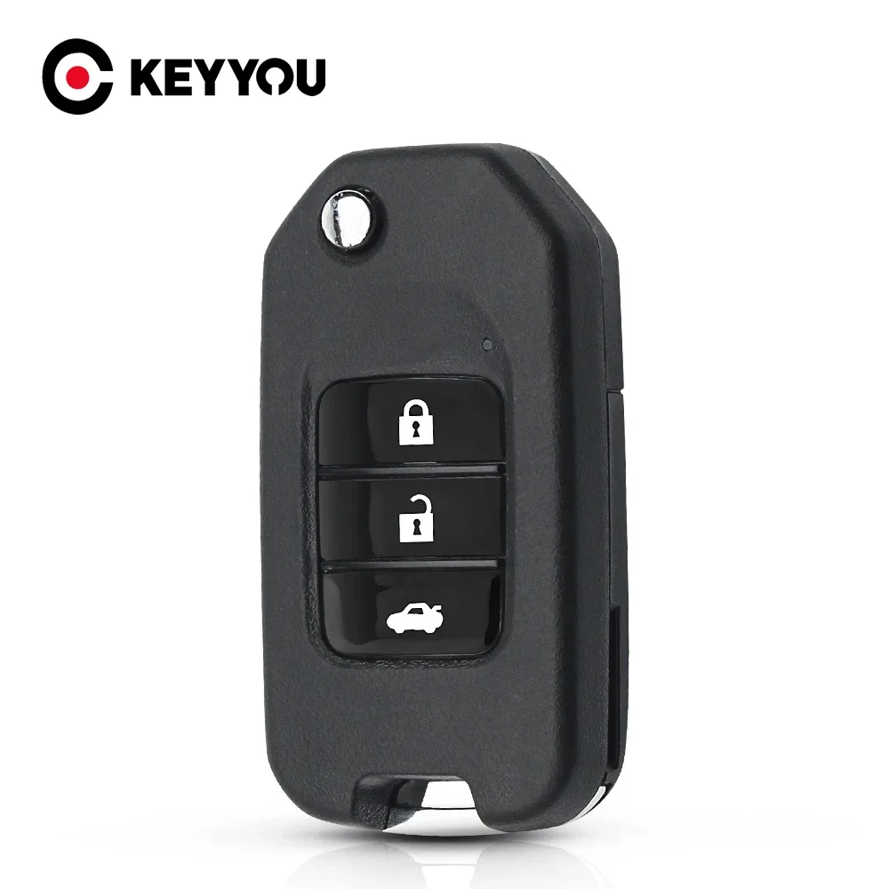 

KEYYOU для Honda Accord Civic 2015, подходит для XRV City Greiz Marina Wisdom Jazz, складной оригинальный дистанционный ключ, 3-кнопочный брелок