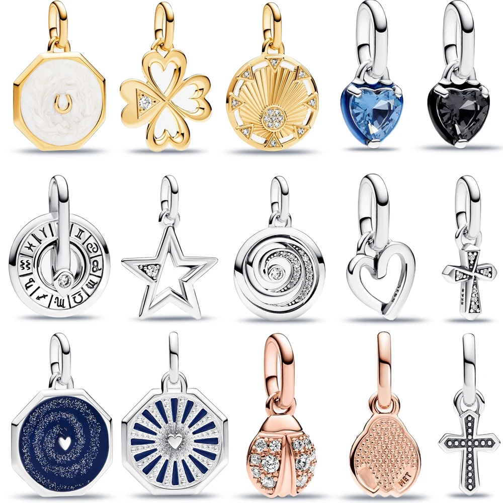 

Медальон в виде подковы сердца из настоящего стерлингового серебра 925 пробы, подвеска-Шарм для браслета Pandora ME, женская бижутерия «сделай сам»