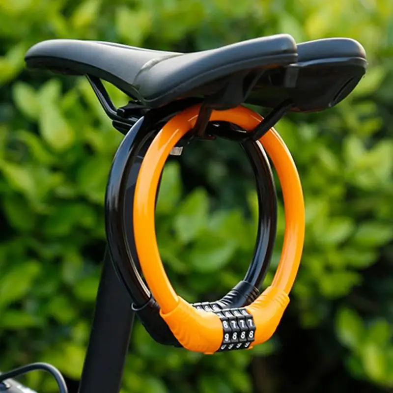 

Universal Bike Lock 4-Digit Bike Safety Combination Locks Scooter Anti-Theft Wire Lock Cable Coil Ring Lock Bicycle Accessories