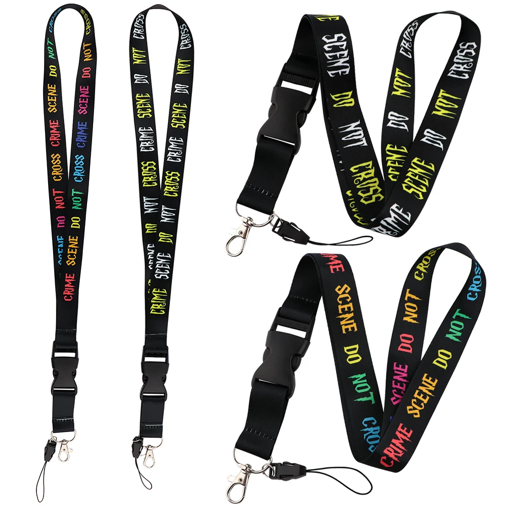 

Crime Scene Do Not Cross Lanyard for Keys Keychain Gift for Police Badge Holder ID Credit Card Pass Hang Rope Mobile Phone Charm
