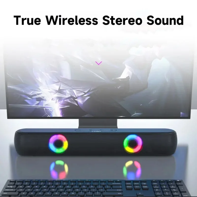 HiFi игровой динамик с FM-радио RGB подсветкой 3D стерео Bluetooth колонки портативный