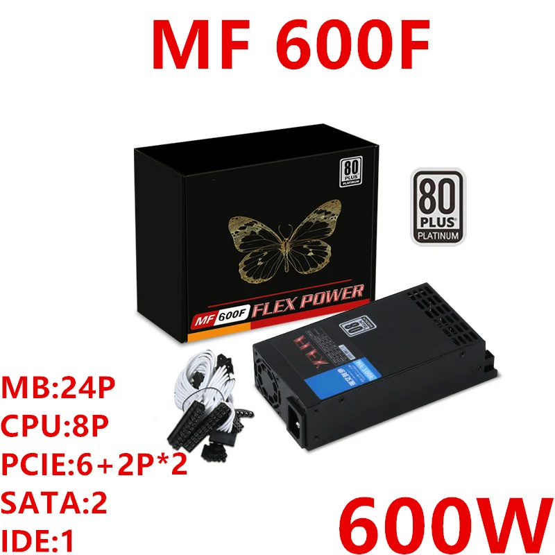 

Новый оригинальный PSU для Dianjipa 80plus Platinum AIO ITX FLEX POS NAS маленький 1U K39 K17 K30 A4 S3 G5 600 Вт источник питания MF 600F