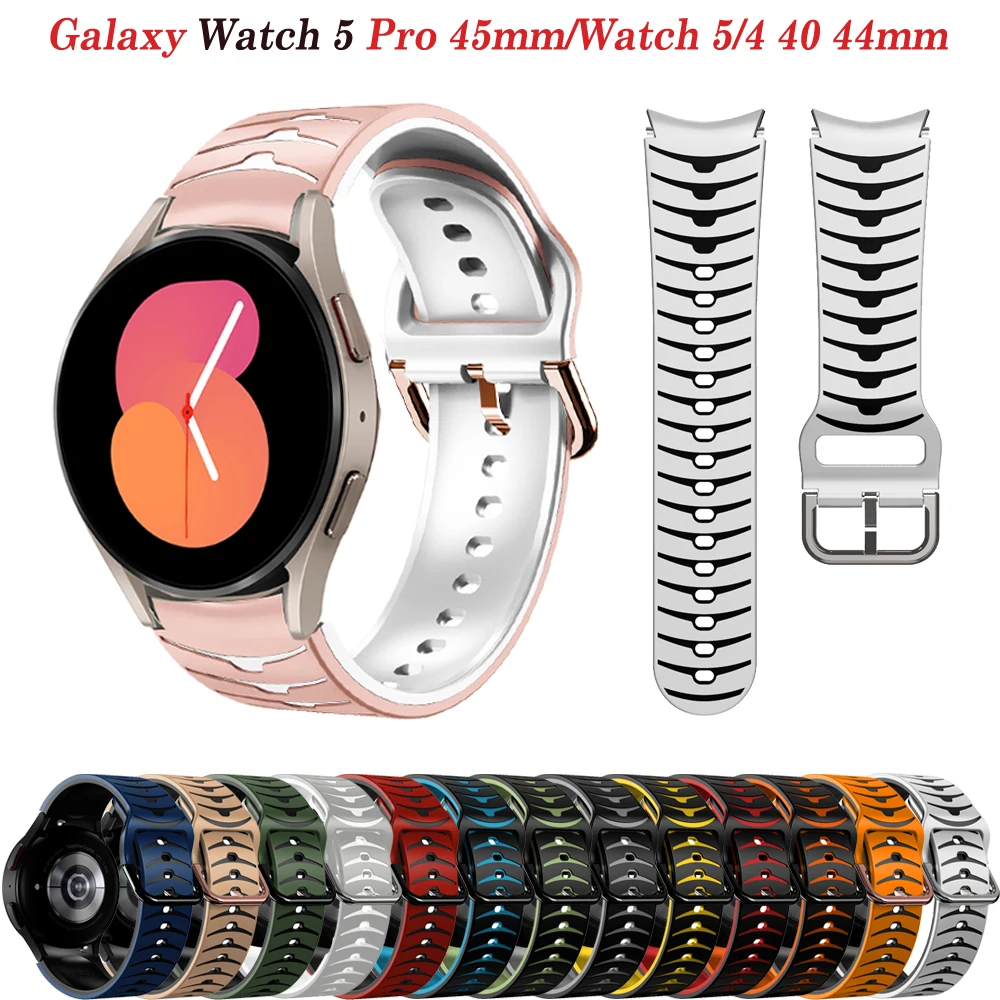 

Ремешок силиконовый для Samsung Galaxy Watch 5/4/Classic, браслет для смарт-часов, 20 мм, 40 мм, 44 мм, 46 мм, 42 мм, 45 мм